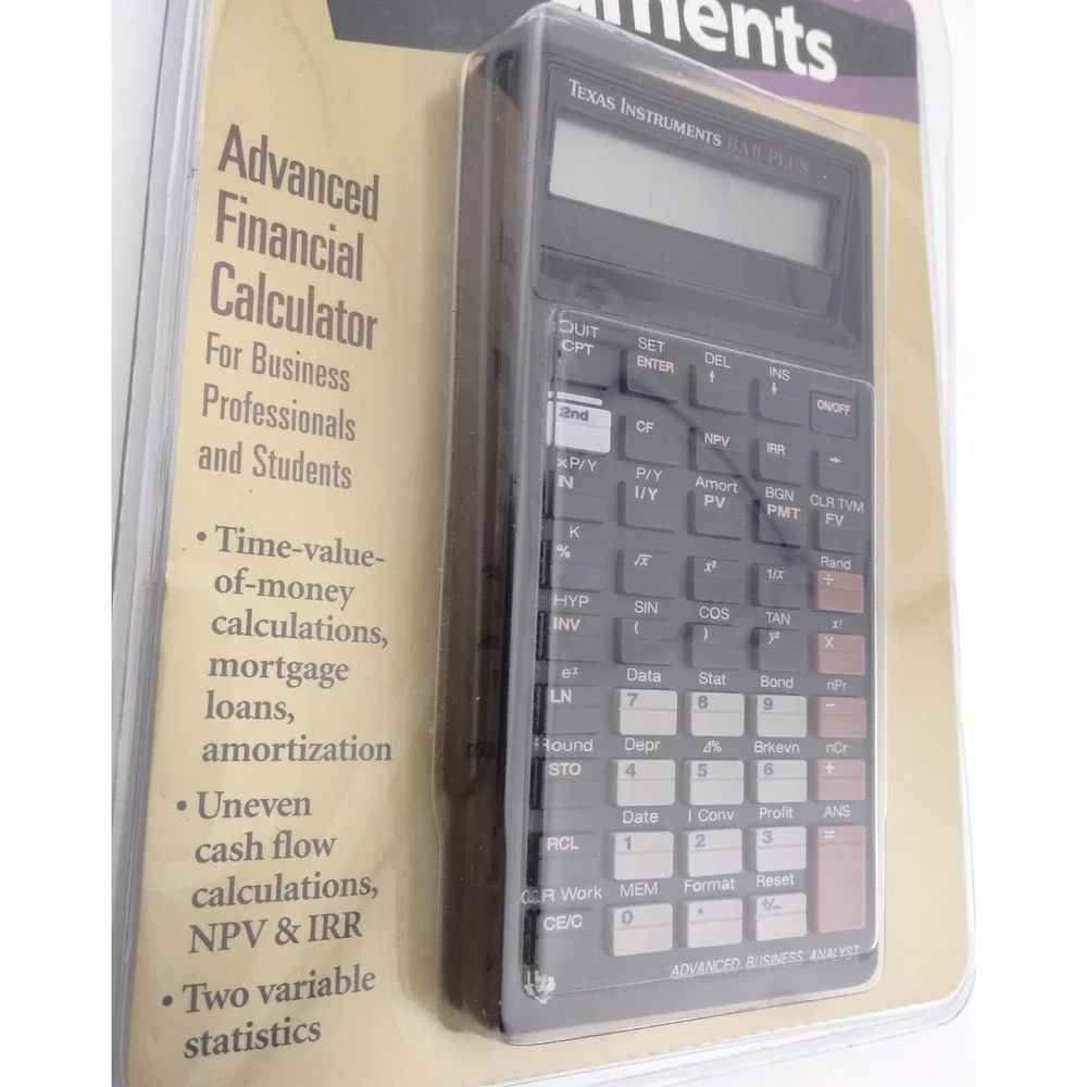 Texas‎ Instruments BA II PLUS Advanced Financial Calculator w/ manual - 1997